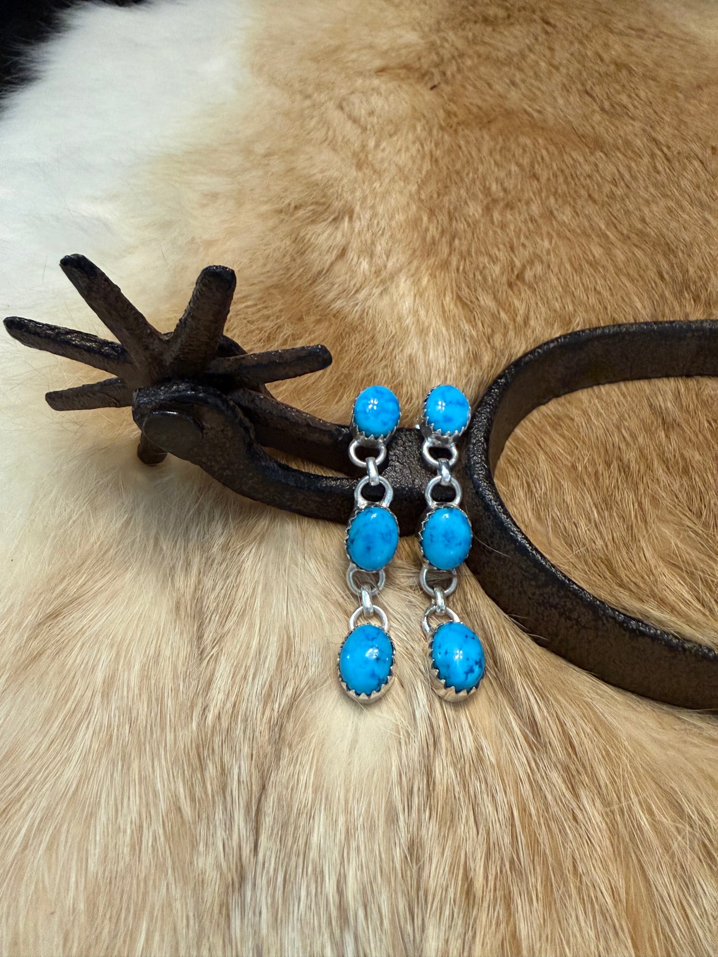 Turquoise Triple-Drop Western Earrings