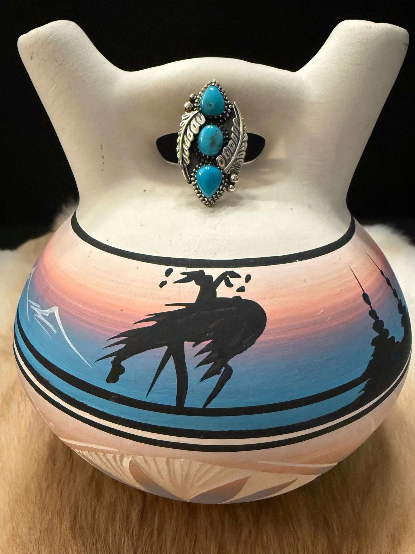 Authentic Southwest Turquoise Leaf Ring