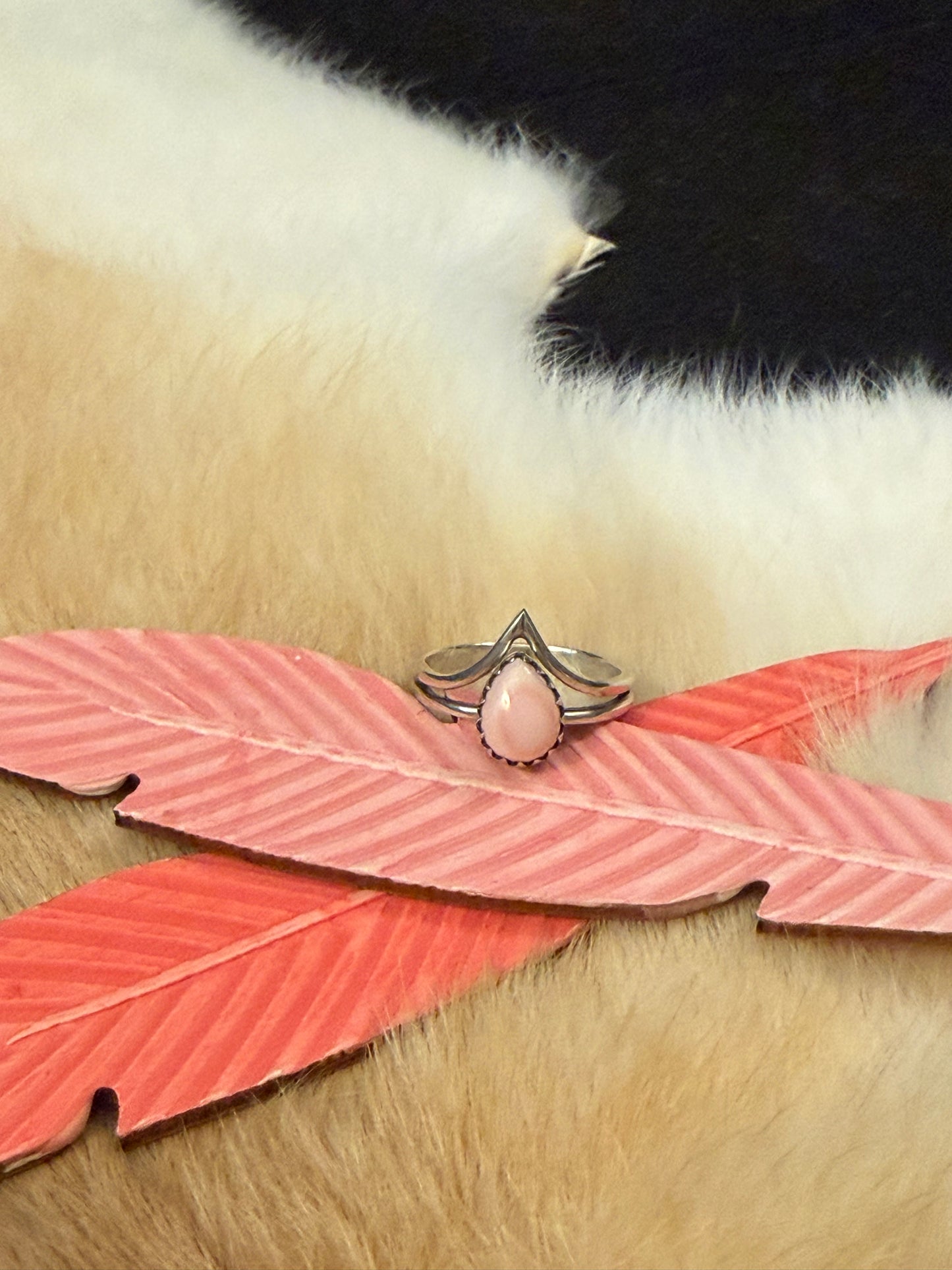 Pink Conch Southwest Ring