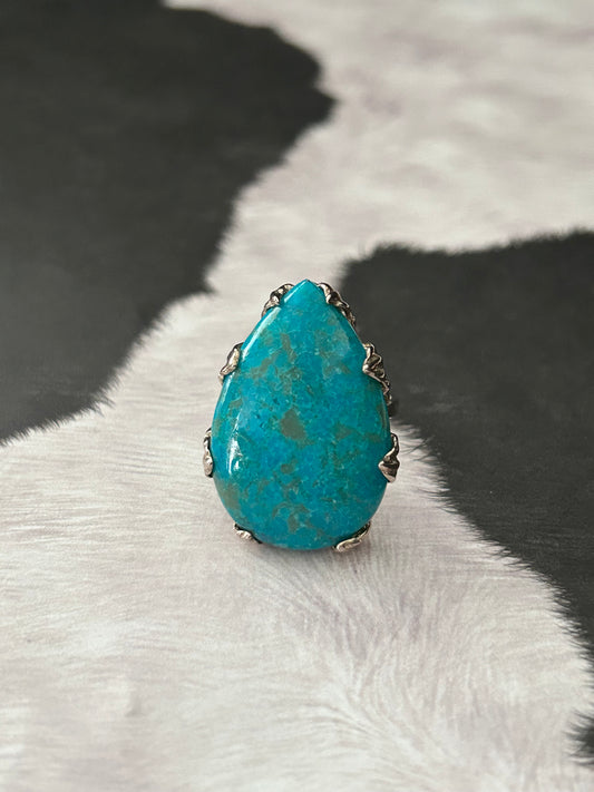 Sterling Silver Turquoise Teardrop Ring