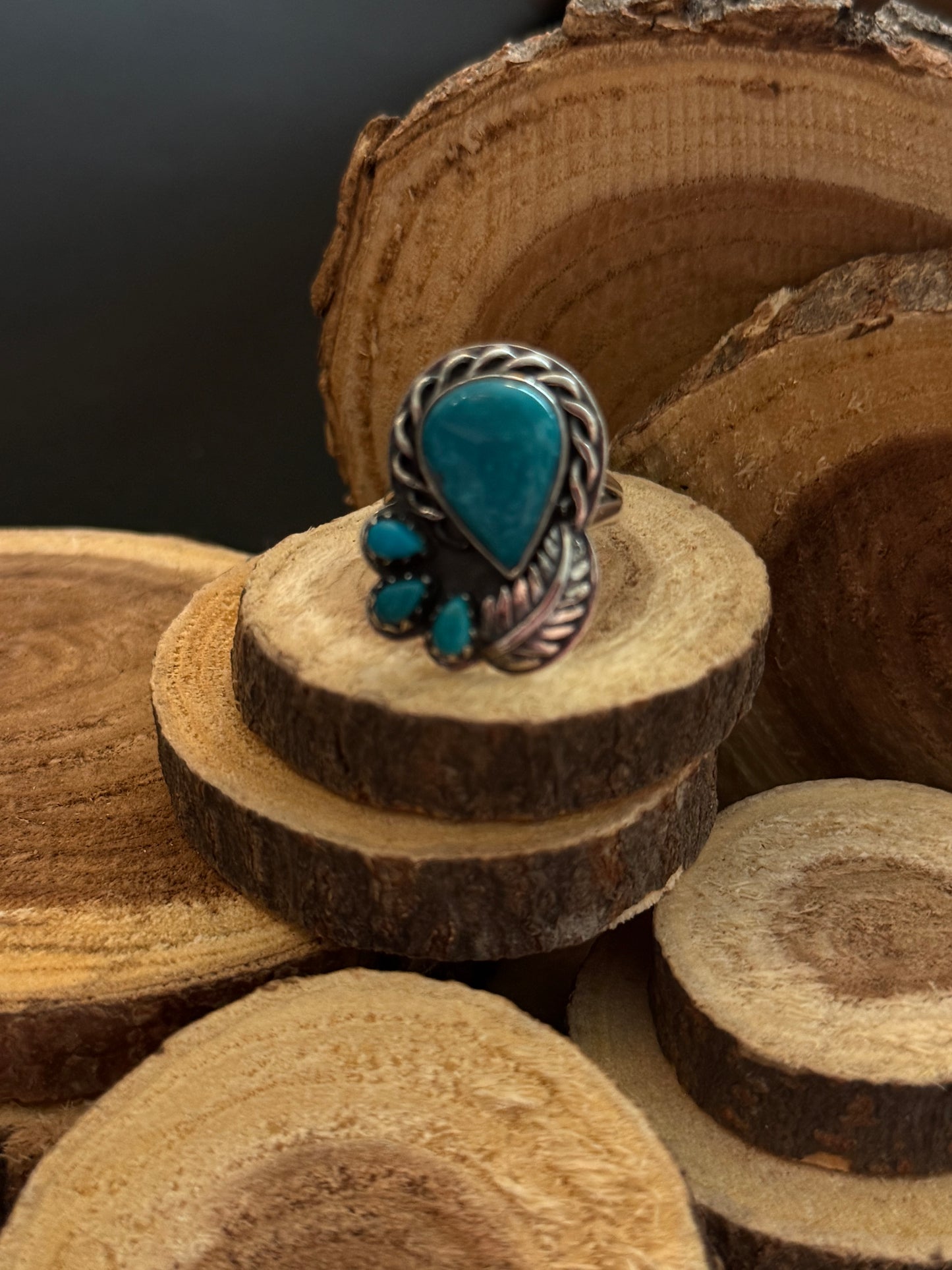 Southwest Turquoise Cluster Ring