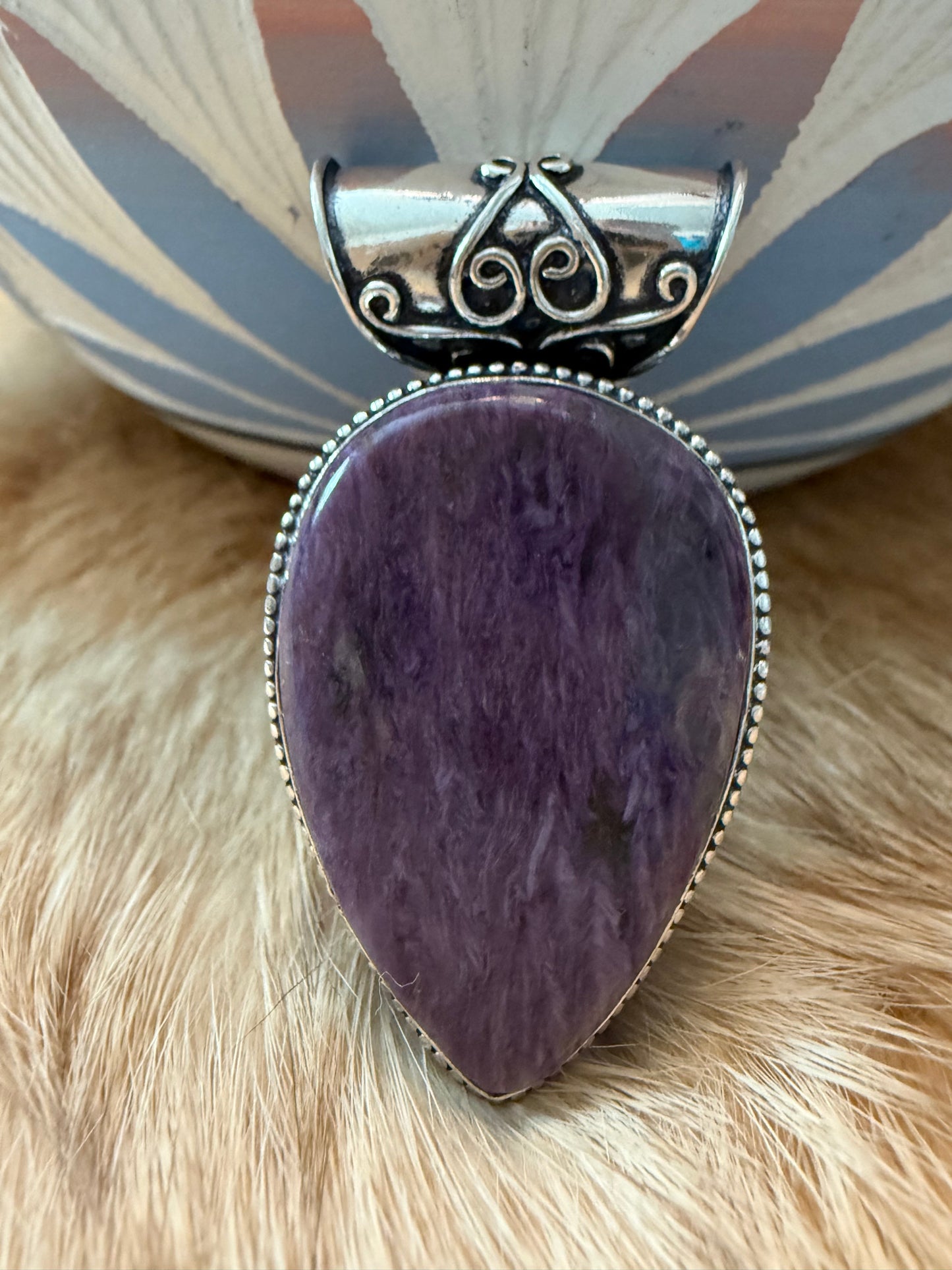 Southwest Charoite Statement Pendant