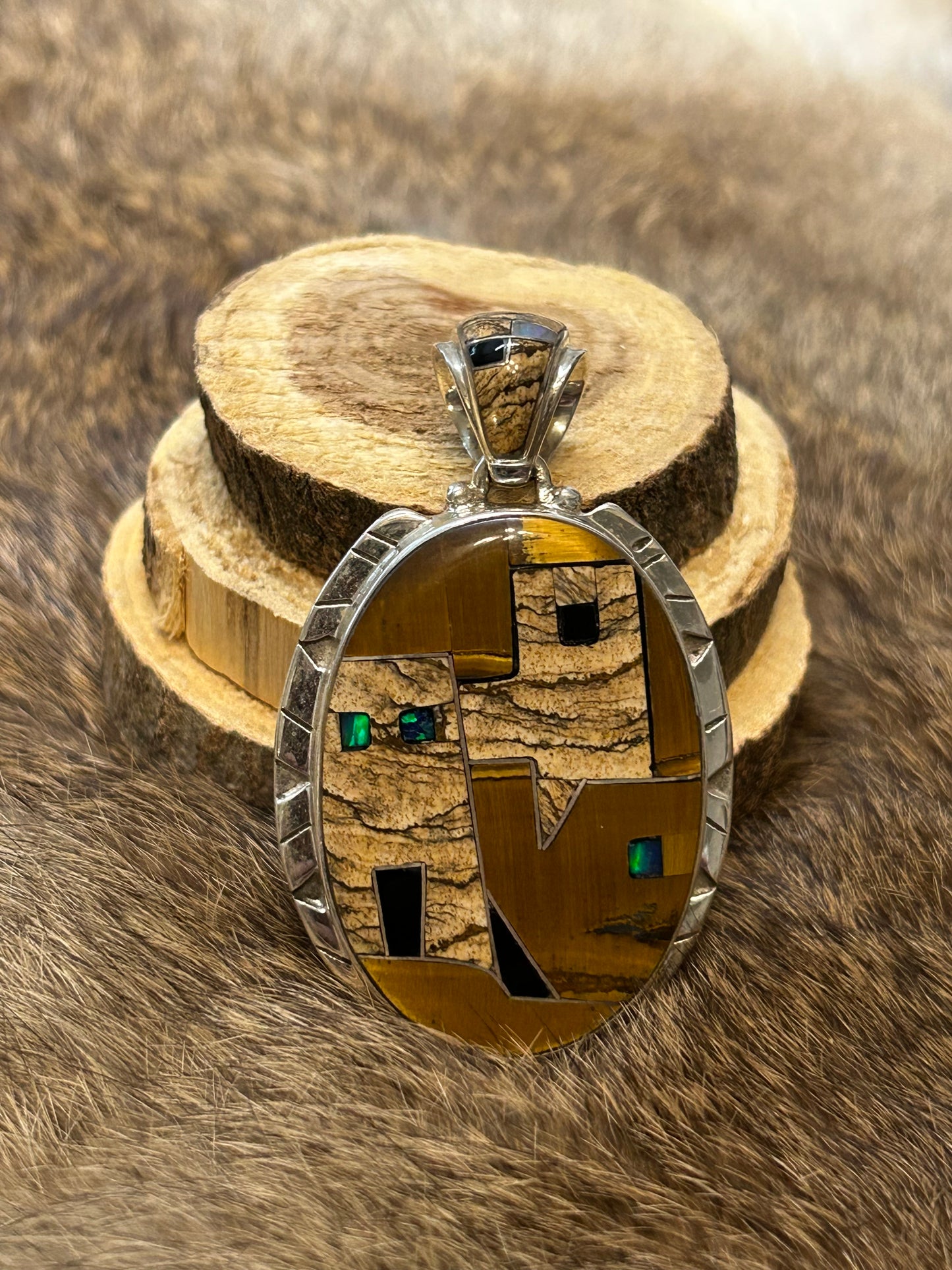 Large Cliff Dweller Inlay Pendant