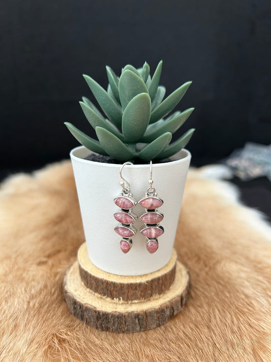 Southwest Rhodochrosite Cascade Earrings