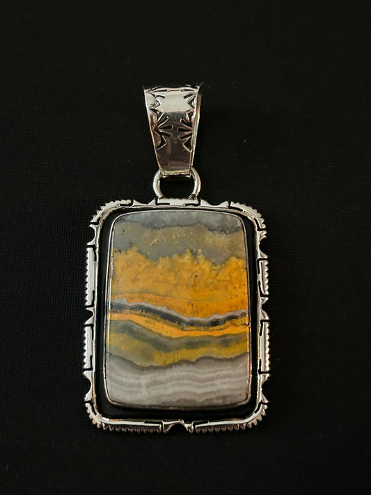 LARGE BUMBLE BEE JASPER PENDANT