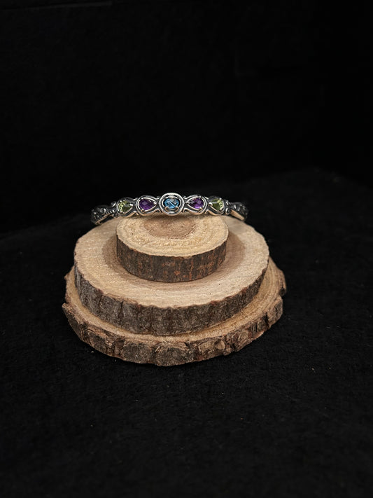 Sterling Silver Multi-Gemstone Bracelet
