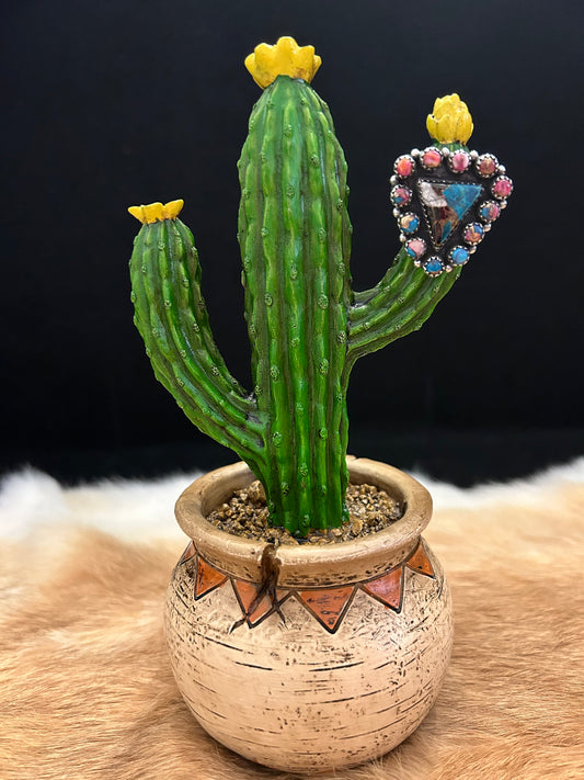 Sterling Silver Turquoise Spiny Oyster and Jasper in a Triangle Statement Ring