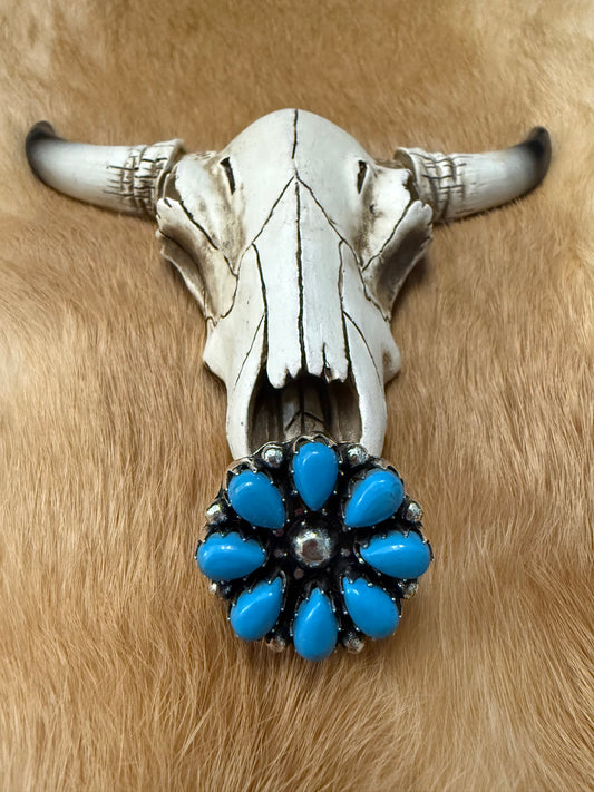 Sterling Silver Turquoise Cluster Ring