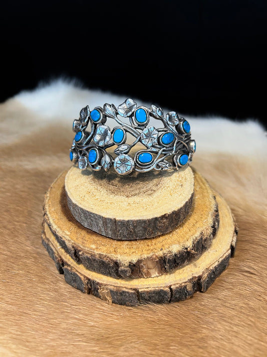 Stunning Sterling Silver and Turquoise Cuff Bracelet