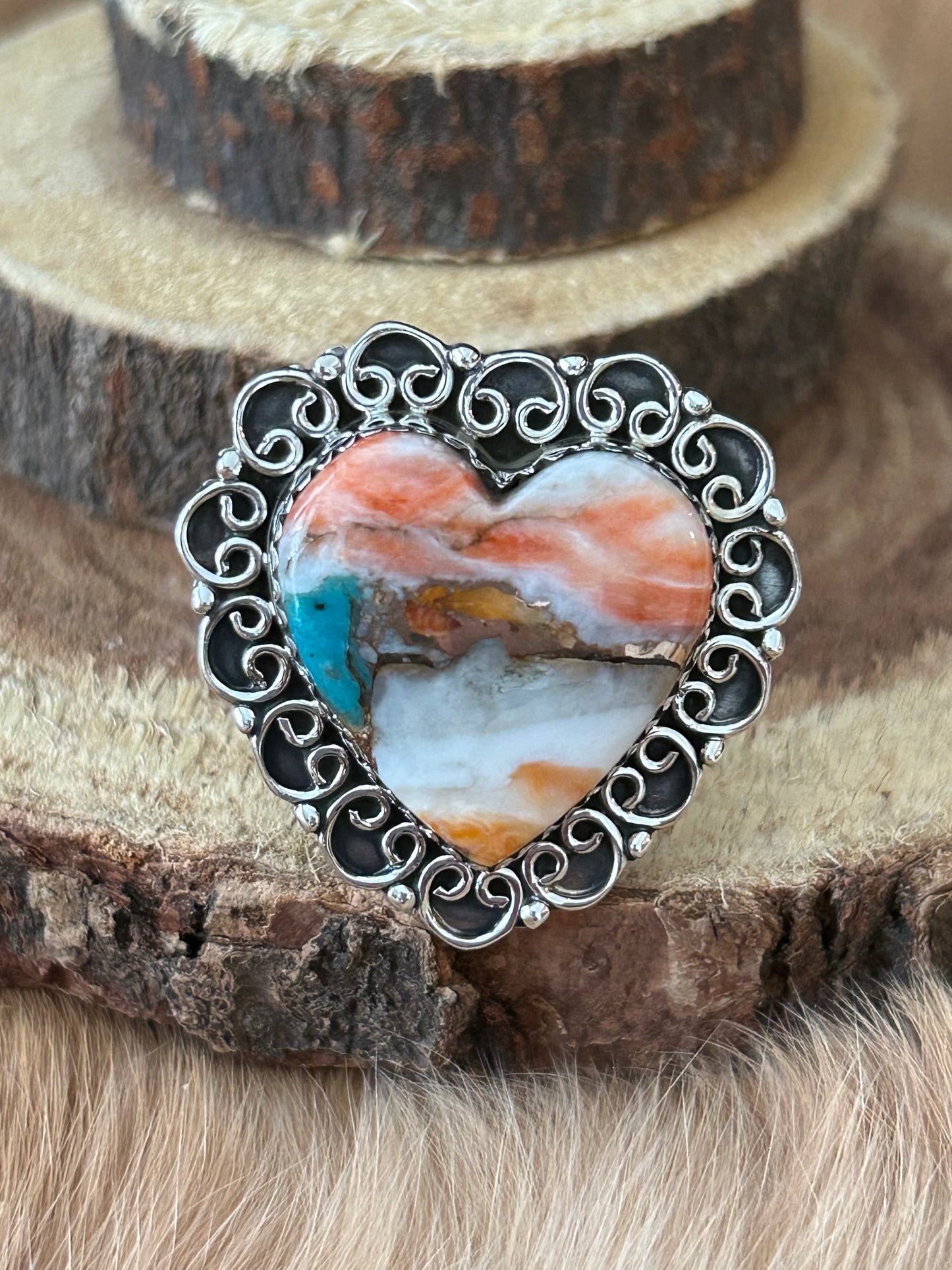 Spiny Oyster Heart Ring