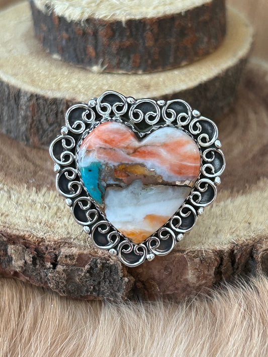 Spiny Oyster Heart Ring