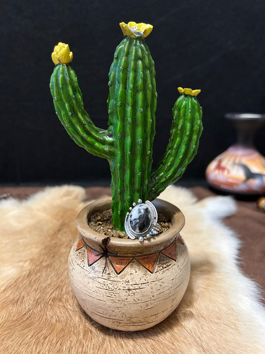 White Buffalo Turquoise Ring