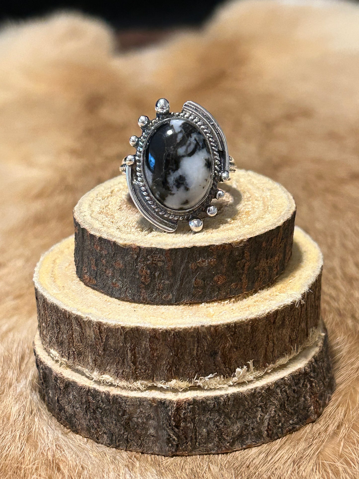 White Buffalo Turquoise Ring