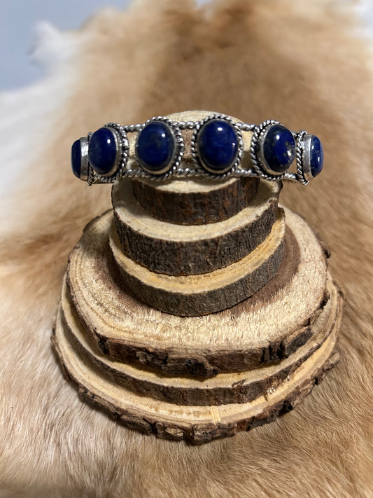 Southwest Lapis Lazuli Sterling Silver Cuff Bracelet