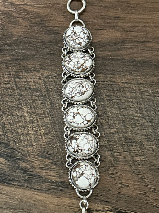 Southwest Sterling Silver Wild Horse Turquoise Bracelet