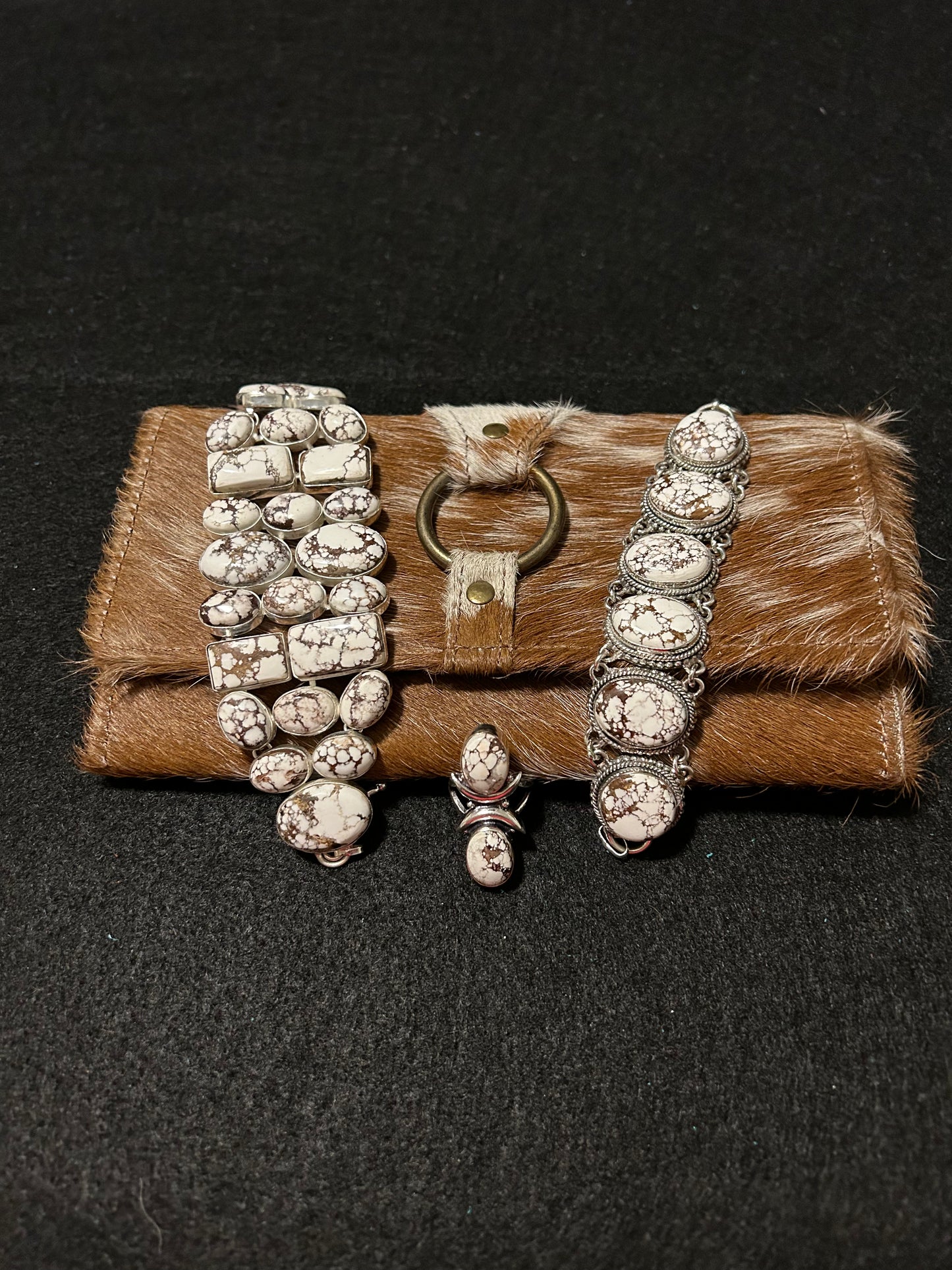 Southwest Sterling Silver Wild Horse Turquoise Statement Bracelet