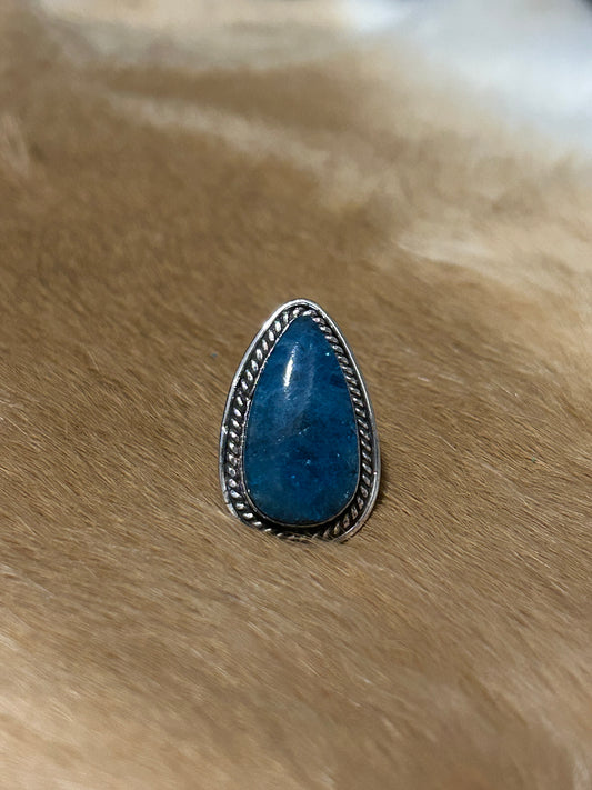 Southwest Sterling Silver Blue Apatite Ring