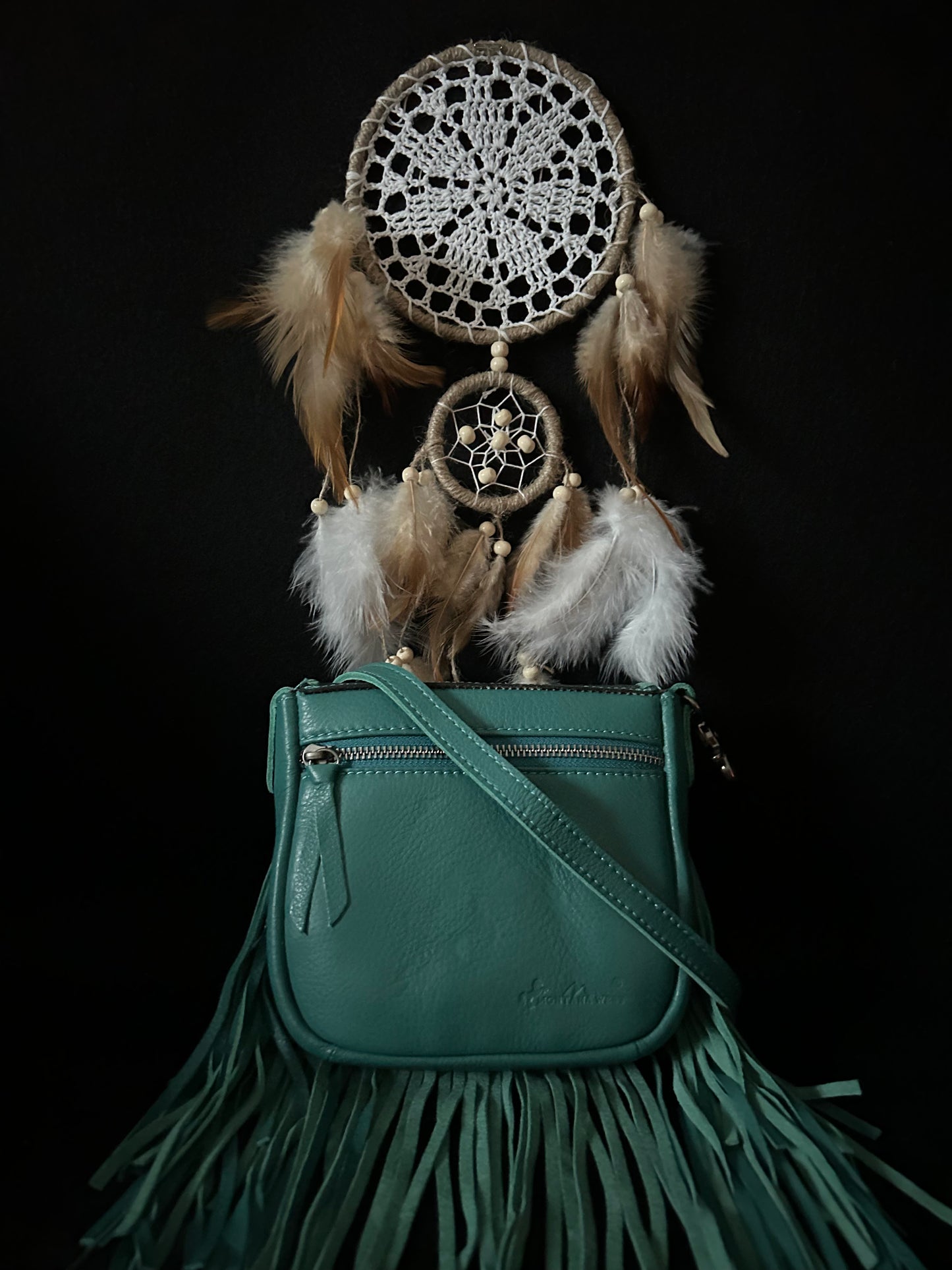 Southwest Turquoise Fringe Crossbody Bag