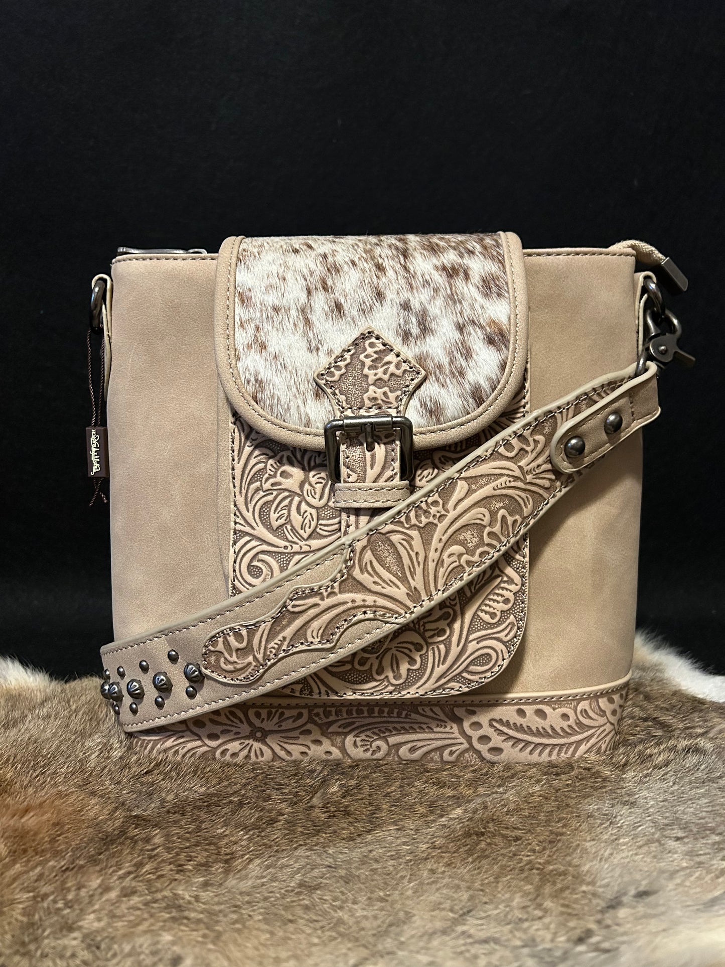 Genuine Hair on Cowhide Crossbody Bag