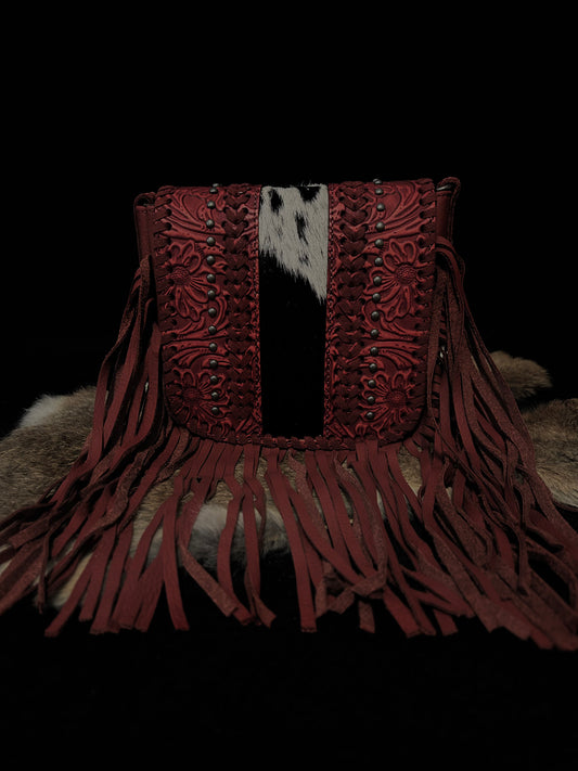 Crimson Canyon Fringe Crossbody Bag