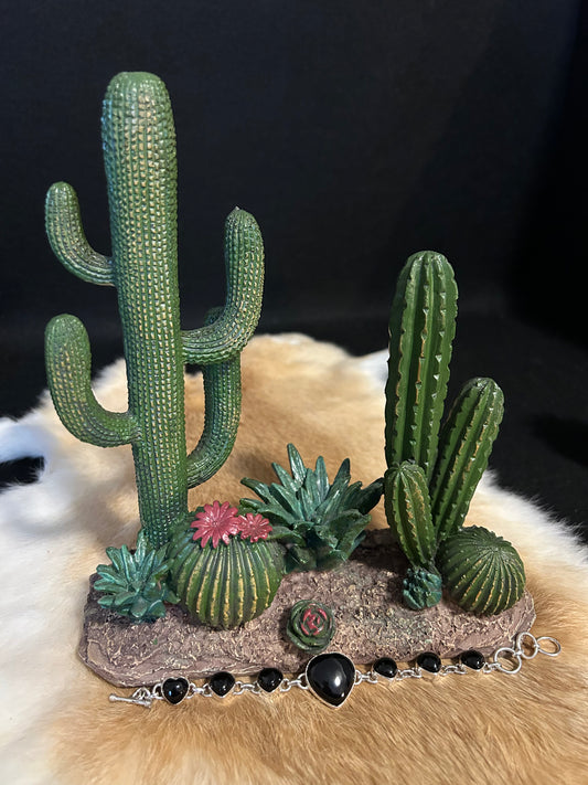 Desert Night Heart Teardrop Onyx Bracelet