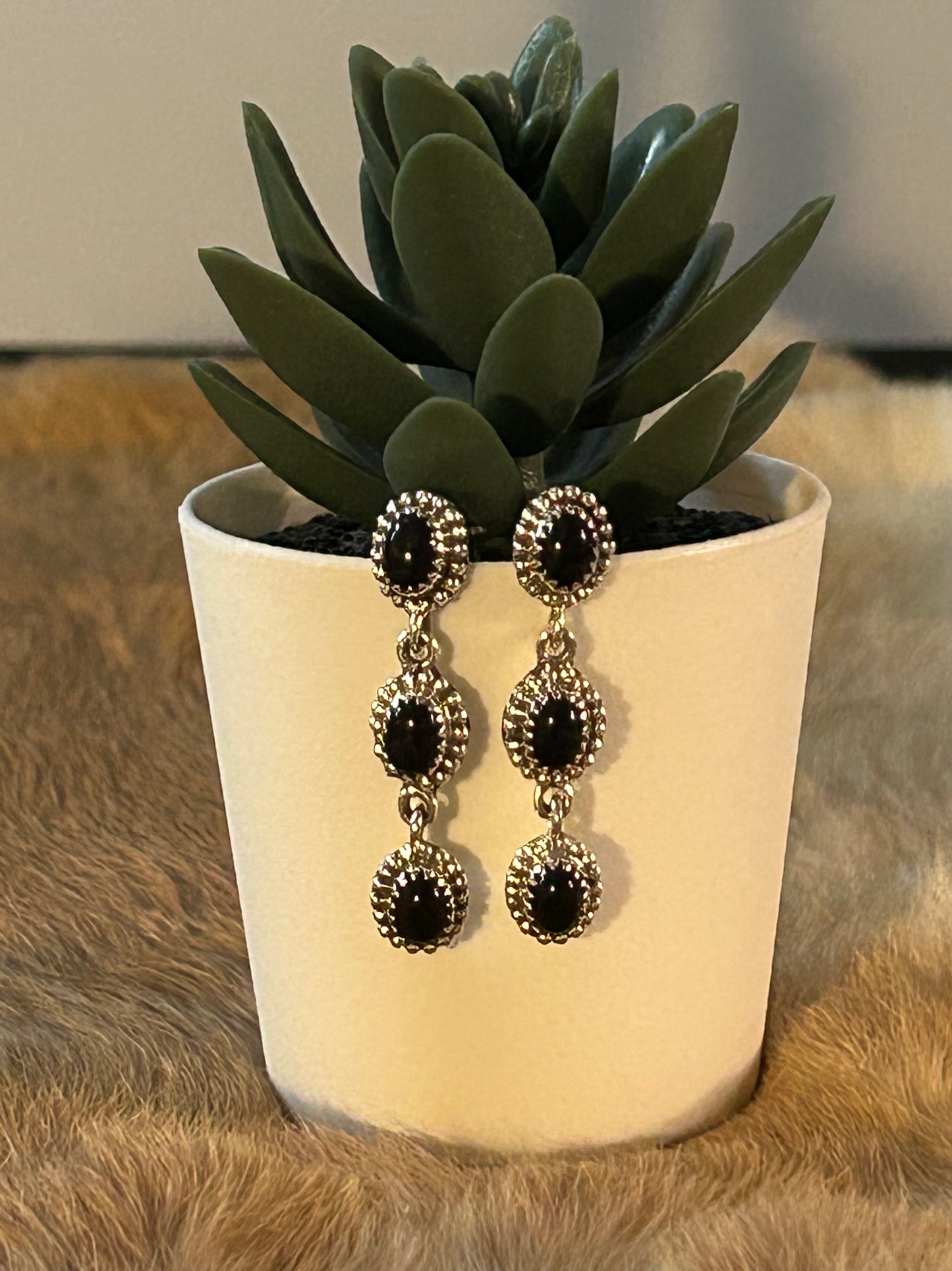 Desert Dusk Onyx Dangle Earrings